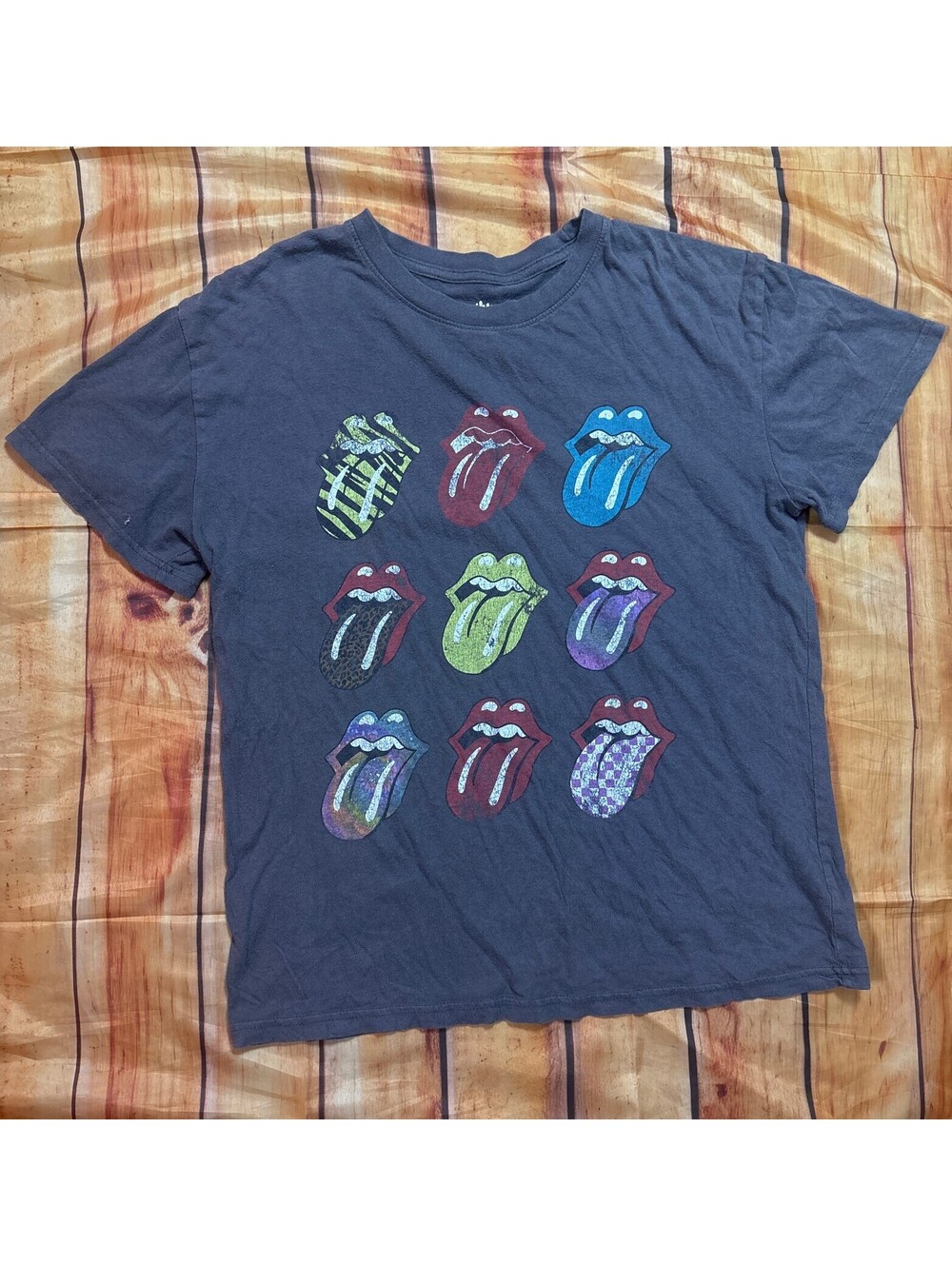 Rolling Stones Tongue Graphic T-Shirt Navy